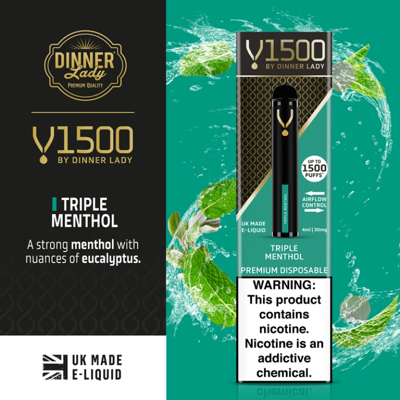 DINNER LADY V1500 DISPOSABLE - TRIPLE MENTHOL